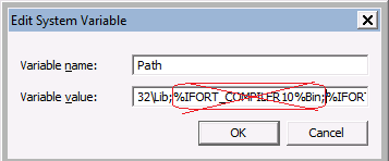 Intel Fortran 12.0 edit system path step 1
