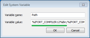 Intel Fortran 12.0 edit system path step 1