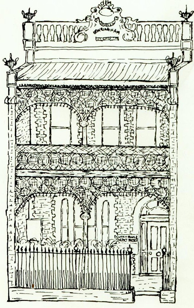 Impact's home at 153 Barry St, drawn by Alan Powell