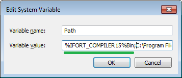 Add Intel Fortran 15.0 to system path