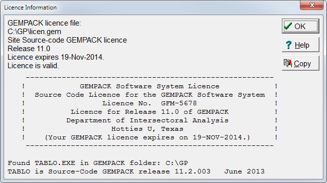 Licence information