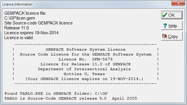 Licence information