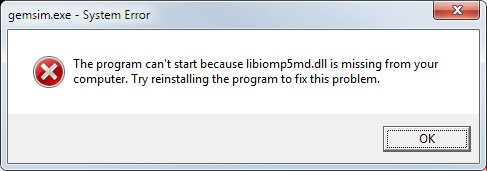 Missing DLL message 1