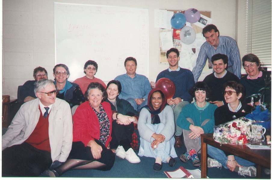 One of the frequent Friday morning tea-parties, around 1995